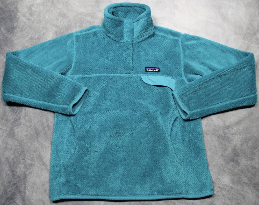 Patagonia Womens Small Snap T Fleece Pullover Teal Blue Turquoise Synchilla